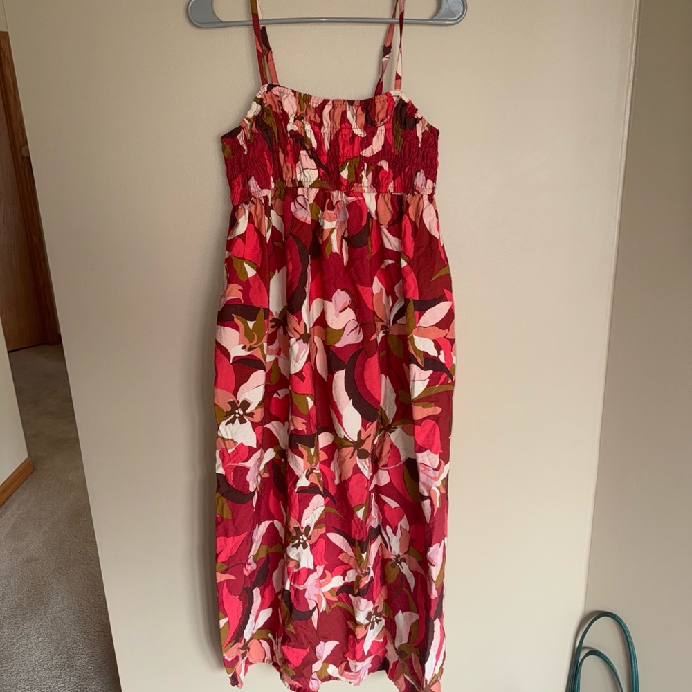 a new day Red and Pink Floral Maxi Dress